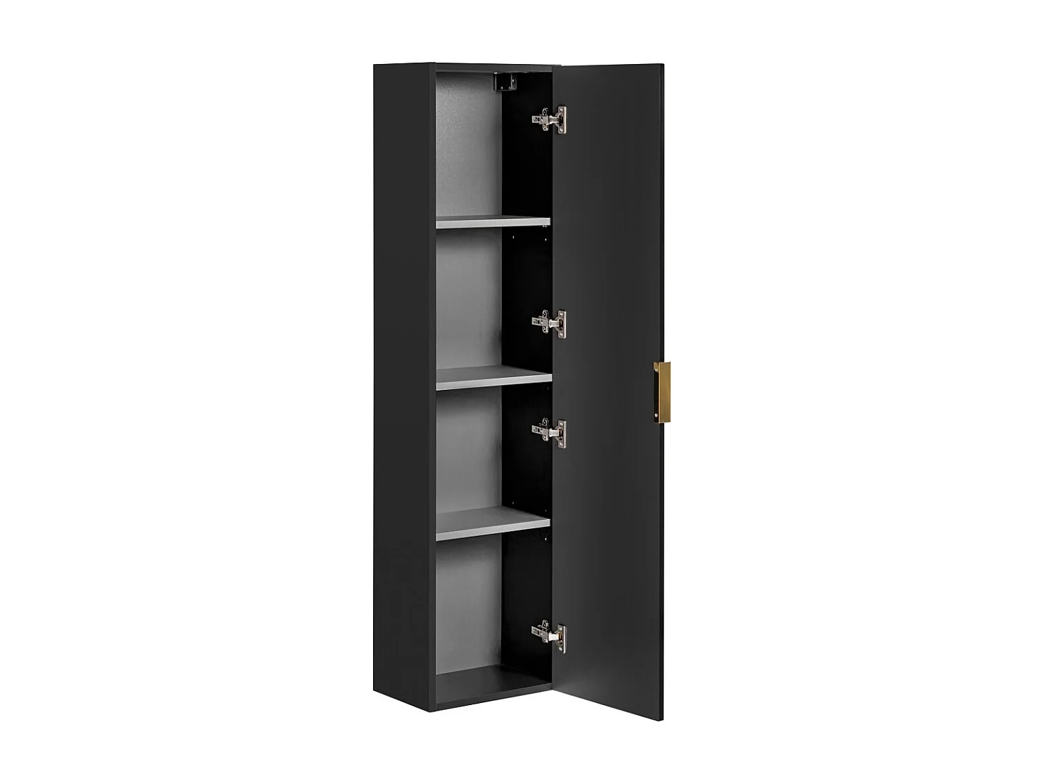 Columna de baño NOXERA – 1 puerta – Negro mate – Diseño ranurado y asas personalizables