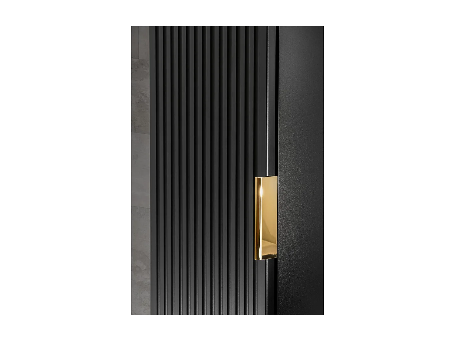 Columna de baño NOXERA – 1 puerta – Negro mate – Diseño ranurado y asas personalizables