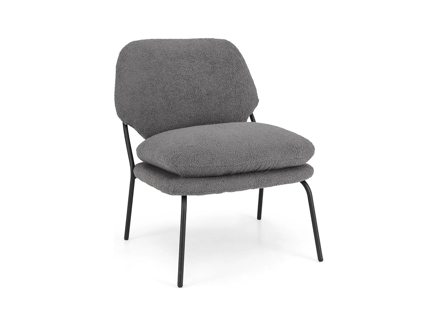 Armlehnlose Akzentstuhl mit Bezug aus Teddy-Fleece & Hohem Rücken Sessel Freizeitstuhl