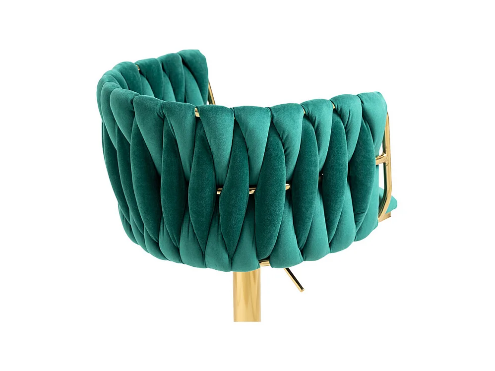 Set van 2 Barstoelen in fluweel - hoogte verstelbaar - 360° draaibaar - met voetensteun - 53x51x87/105cm - Groen