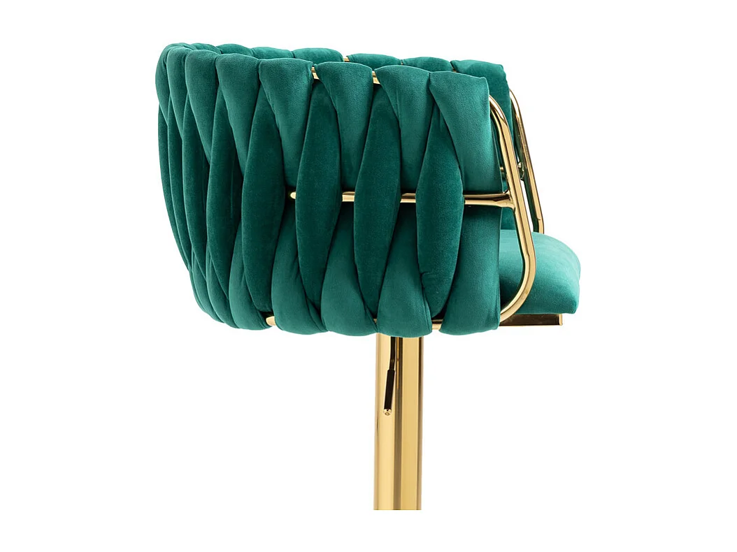 Lot de 2 Chaises de Bar en velours - hauteur réglable - 360° rotatif - avec repose-pieds - 53x51x87/105cm - Vert