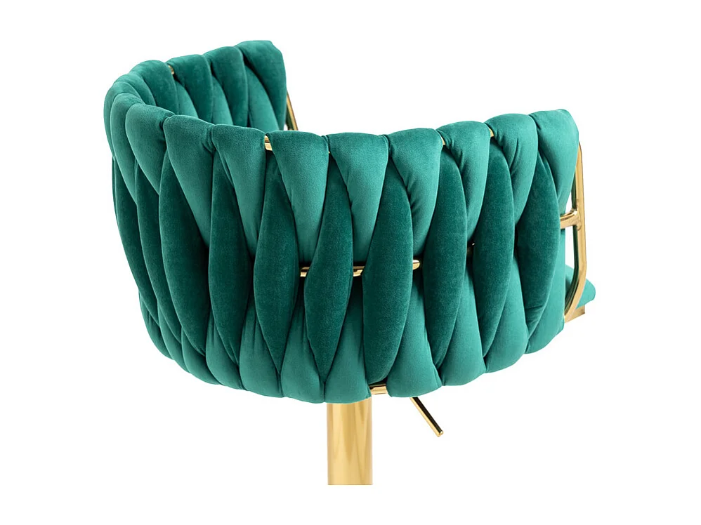 Lot de 2 Chaises de Bar en velours - hauteur réglable - 360° rotatif - avec repose-pieds - 53x51x87/105cm - Vert