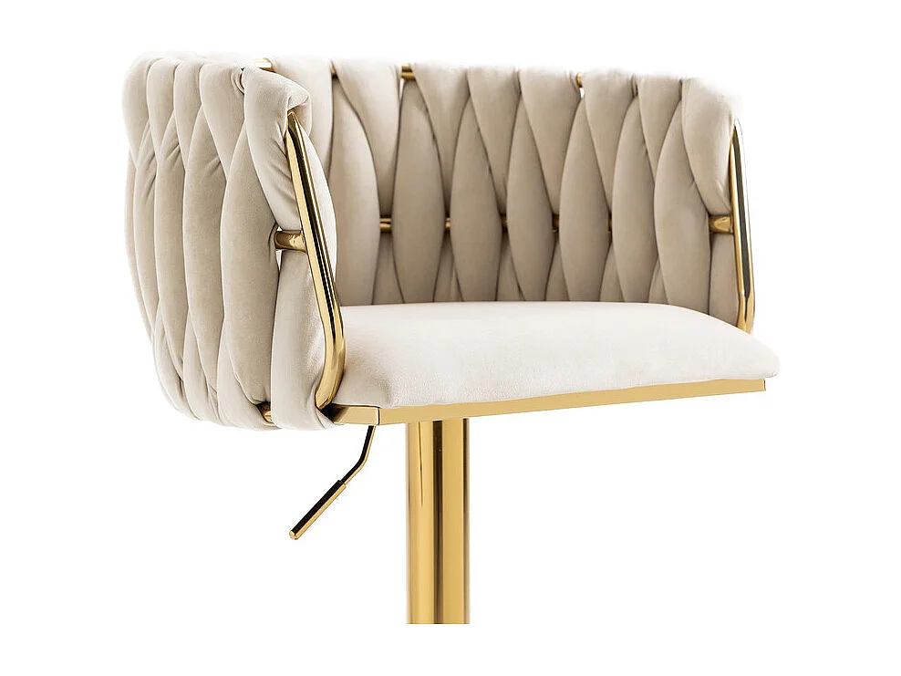 2Pcs tabourets de bar en velours - hauteur réglable - 360° rotatif - avec repose-pieds - 53x51x87/105cm - Berge