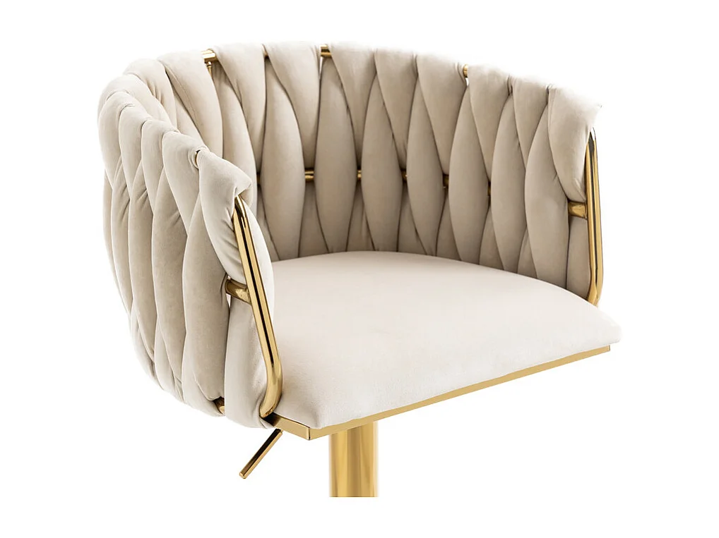 2Pcs tabourets de bar en velours - hauteur réglable - 360° rotatif - avec repose-pieds - 53x51x87/105cm - Berge