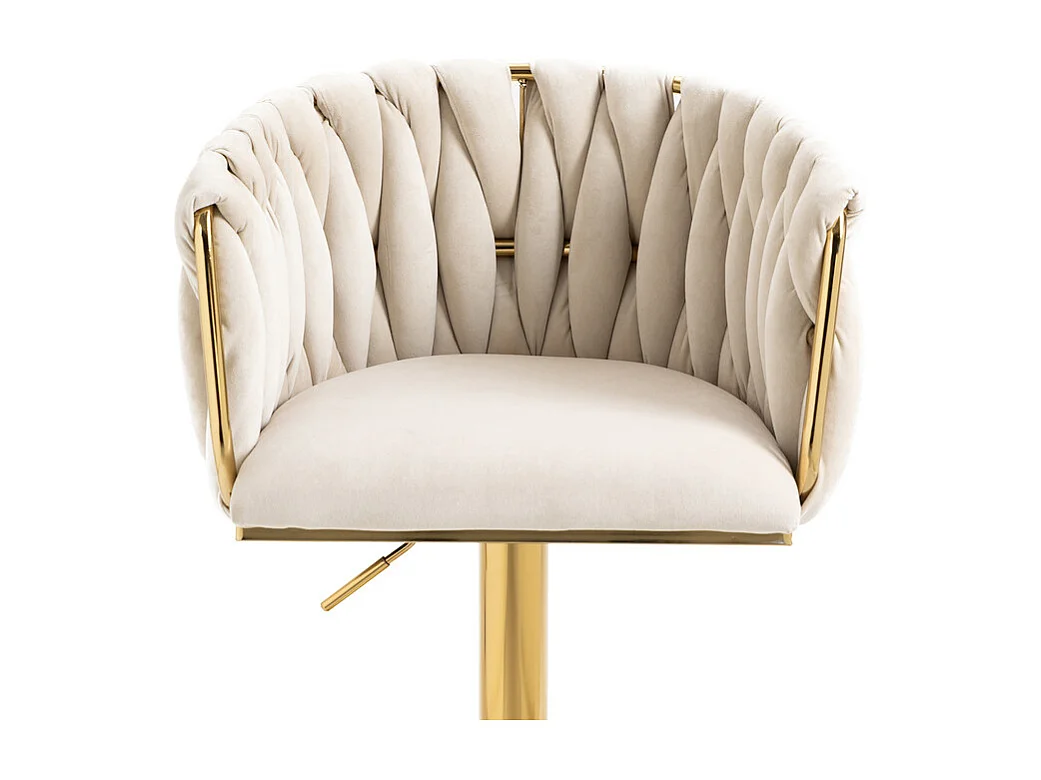 2Pcs tabourets de bar en velours - hauteur réglable - 360° rotatif - avec repose-pieds - 53x51x87/105cm - Berge