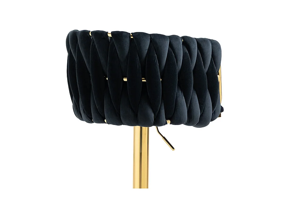 Lot de 2 tabourets de bar en velours - hauteur réglable - 360° rotatif - avec repose-pieds - 53x51x87/105cm - Noir