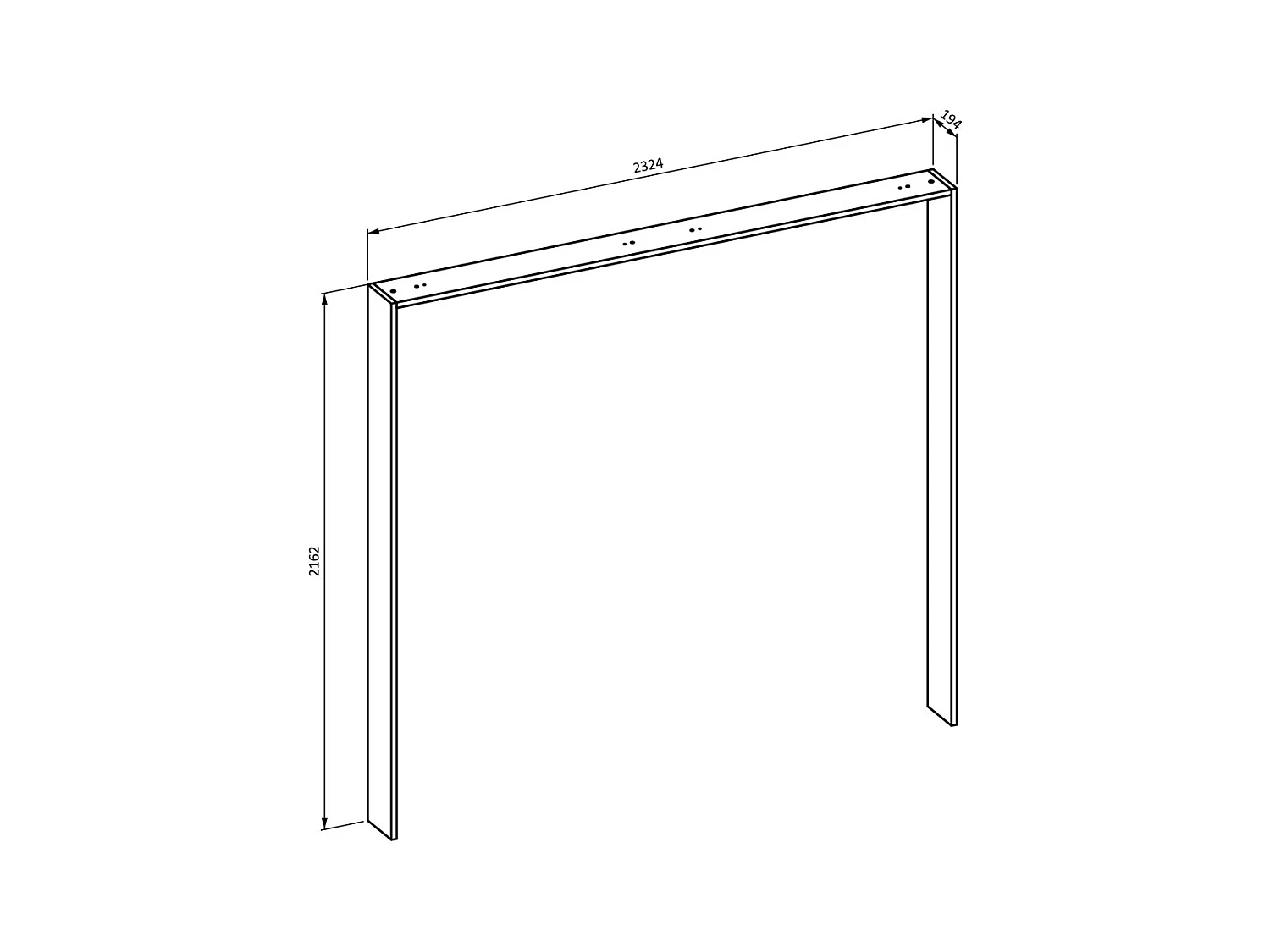 Chambre complète VERTIGO – Lit 160x200 avec sommier, 2 chevets, armoire 4 portes + contour design