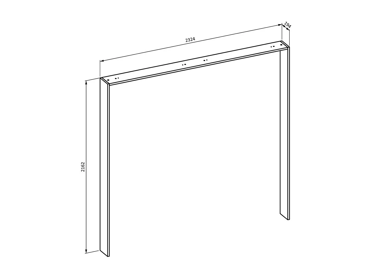 Chambre complète VERTIGO – Lit 160x200 avec sommier, 2 chevets, armoire 4 portes + contour design