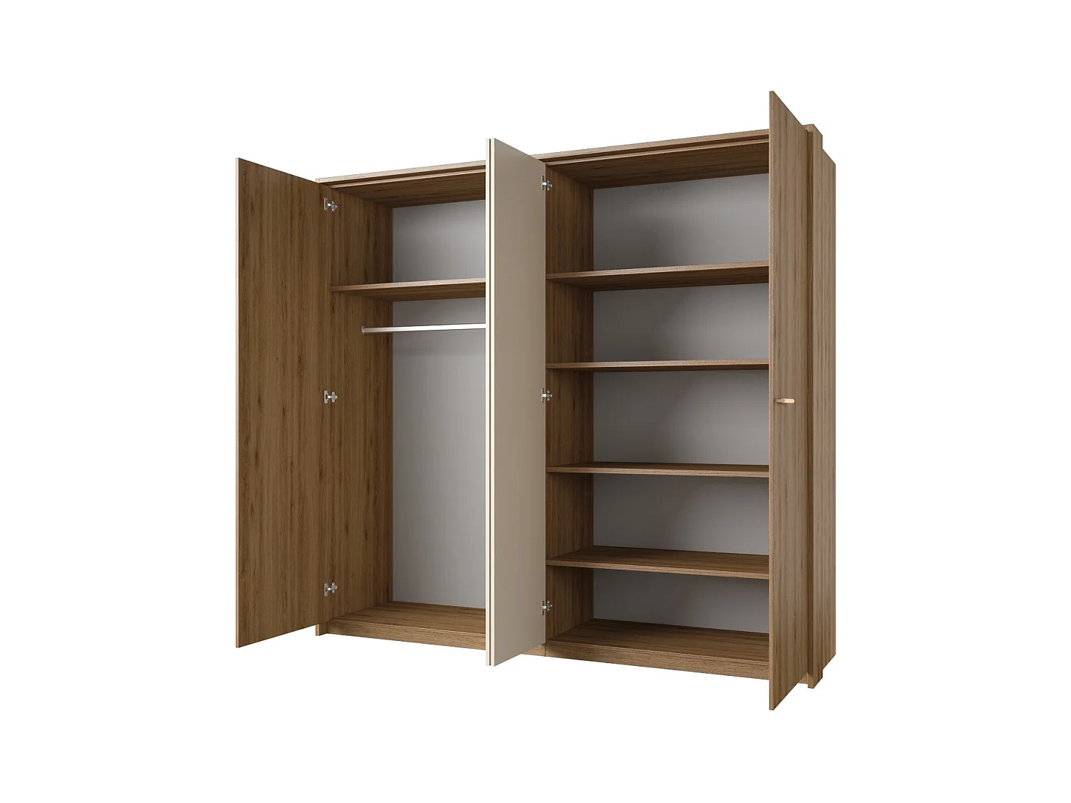 Chambre complète VERTIGO – Lit coffre 180x200, 2 chevets, armoire 4 portes + cadre design