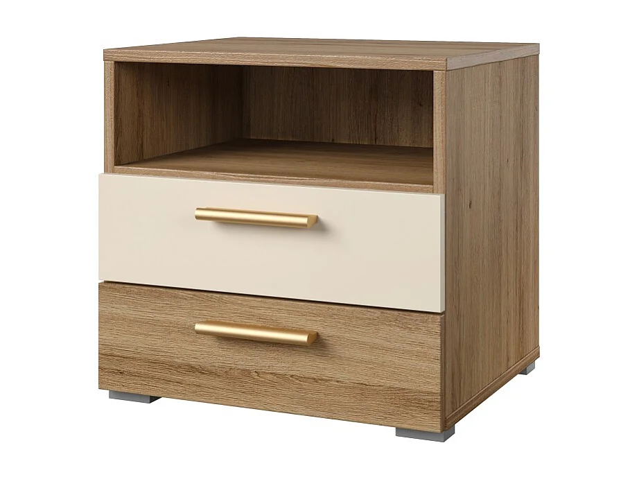 Chambre complète VERTIGO – Lit coffre 160x200, 2 chevets, armoire 4 portes + contour design