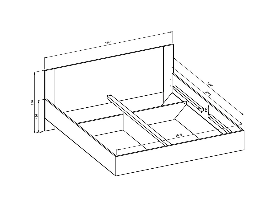 Chambre complète VERTIGO – Lit 180x200 avec sommier, 2 chevets, armoire 4 portes + contour design