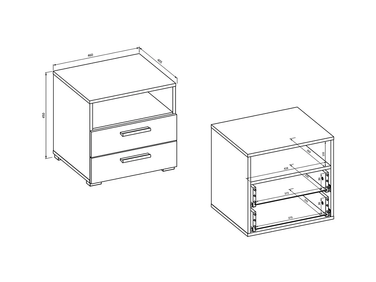 Chambre complète VERTIGO – Lit 180x200 avec sommier, 2 chevets, armoire 4 portes + contour design