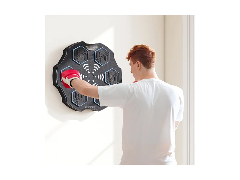 Music Boxing Machine - avec LED et Bluetooth - 3 Modes de 9 Vitesse - 44 x 44 x 8 cm