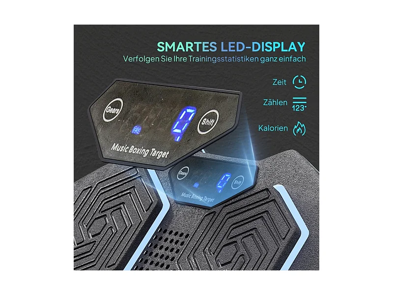 Music Boxing Machine - avec LED et Bluetooth - 3 Modes de 9 Vitesse - 44 x 44 x 8 cm