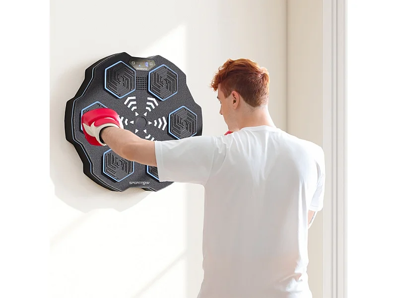 Music Boxing Machine - avec LED et Bluetooth - 3 Modes de 9 Vitesse - 44 x 44 x 8 cm