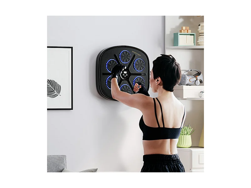Music Boxing Machine - avec LED et Bluetooth - 9 Modes de 9 Vitesse - 41,8 x 44,6 x 7,5 cm
