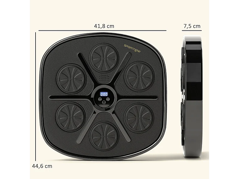 Music Boxing Machine - mit LED und Bluetooth - 9 Modi und 9 Geschwindigkeiten - 41,8 x 44,6 x 7,5 cm