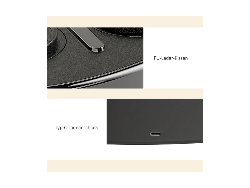 Music Boxing Machine - mit LED und Bluetooth - 9 Modi und 9 Geschwindigkeiten - 41,8 x 44,6 x 7,5 cm