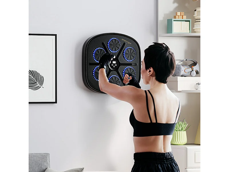Music Boxing Machine - mit LED und Bluetooth - 9 Modi und 9 Geschwindigkeiten - 41,8 x 44,6 x 7,5 cm
