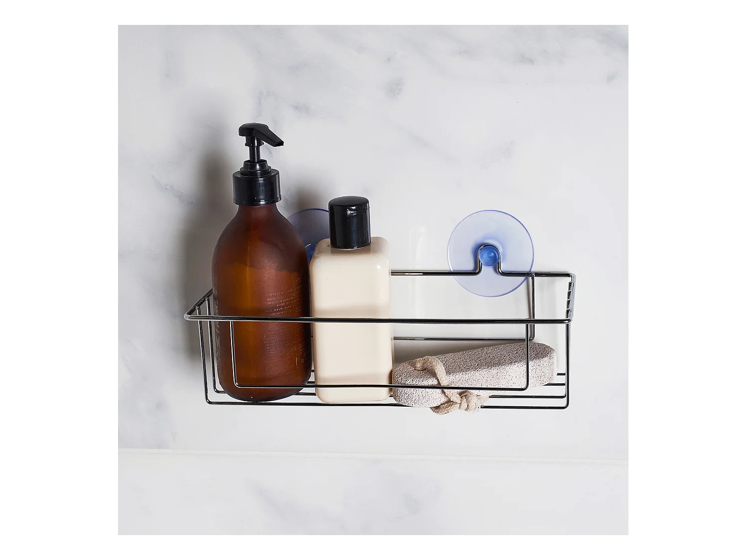 Panier de Douche Ventouse "Filaire Basic" 25cm Chrome