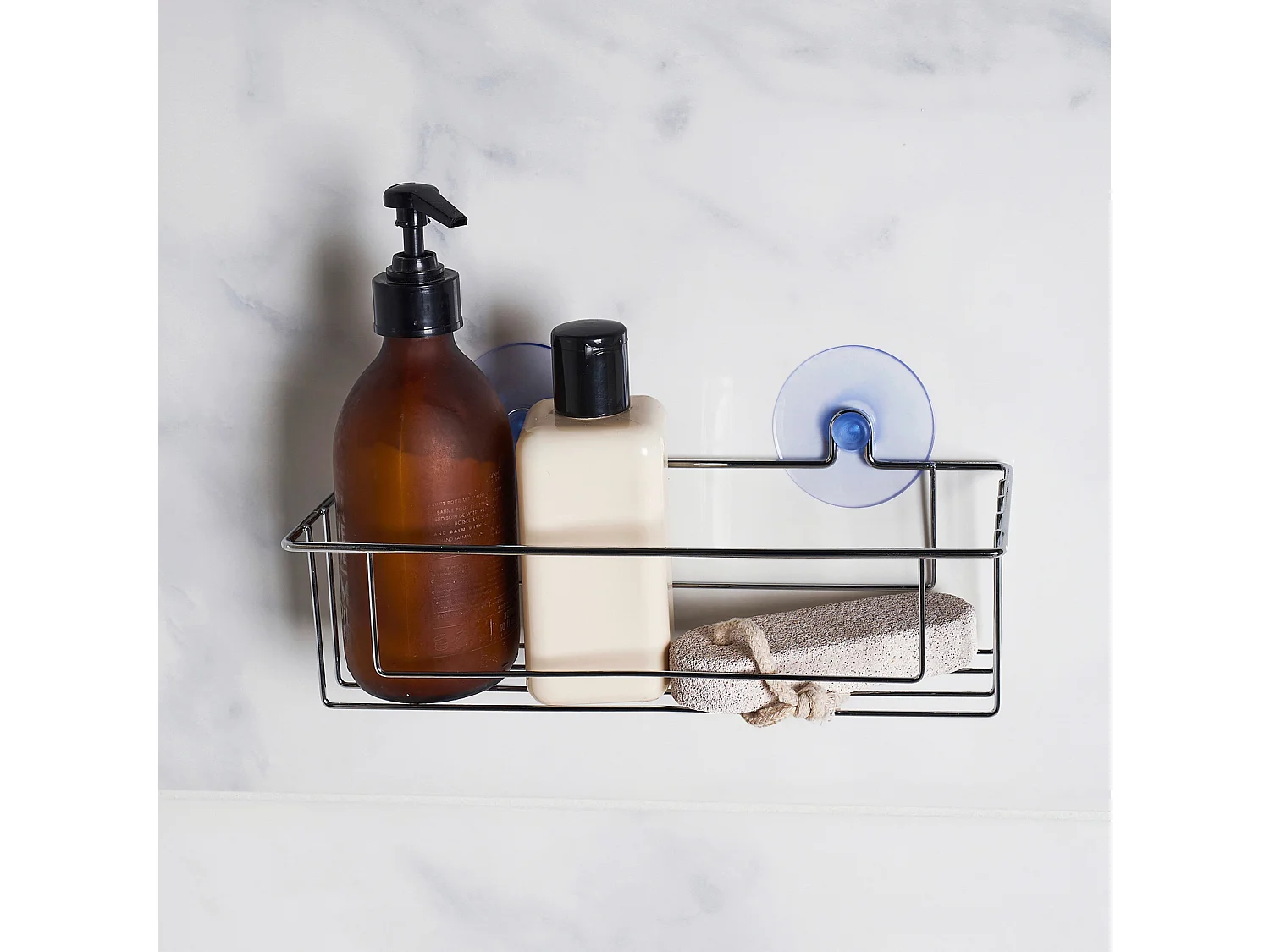 Panier de Douche Ventouse "Filaire Basic" 25cm Chrome