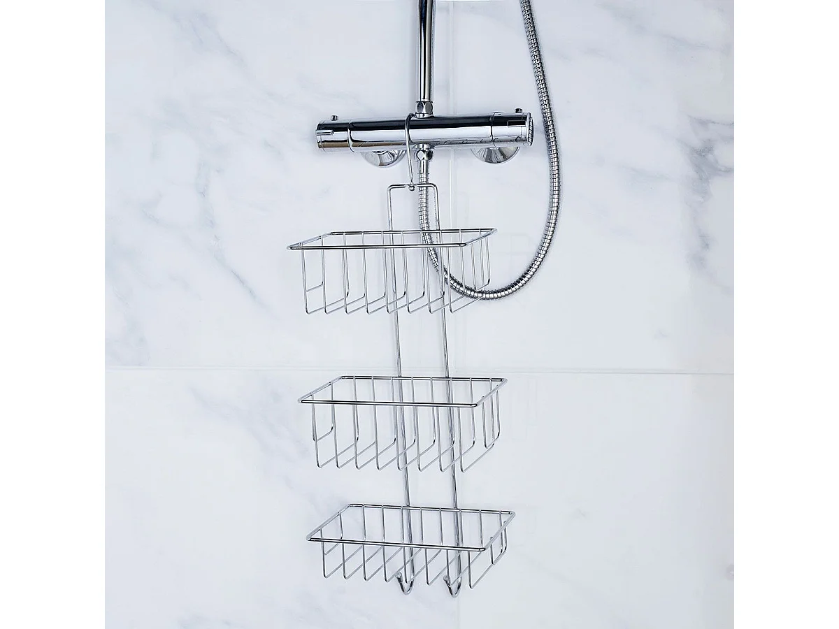Serviteur de Douche 3 Niveaux "Filaire Basic" 59cm Chrome