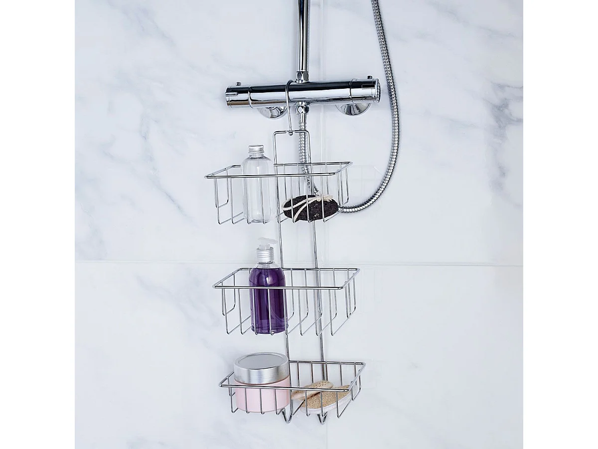 Serviteur de Douche 3 Niveaux "Filaire Basic" 59cm Chrome