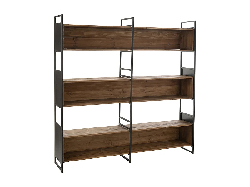 Gran estantería de madera reciclada y metal