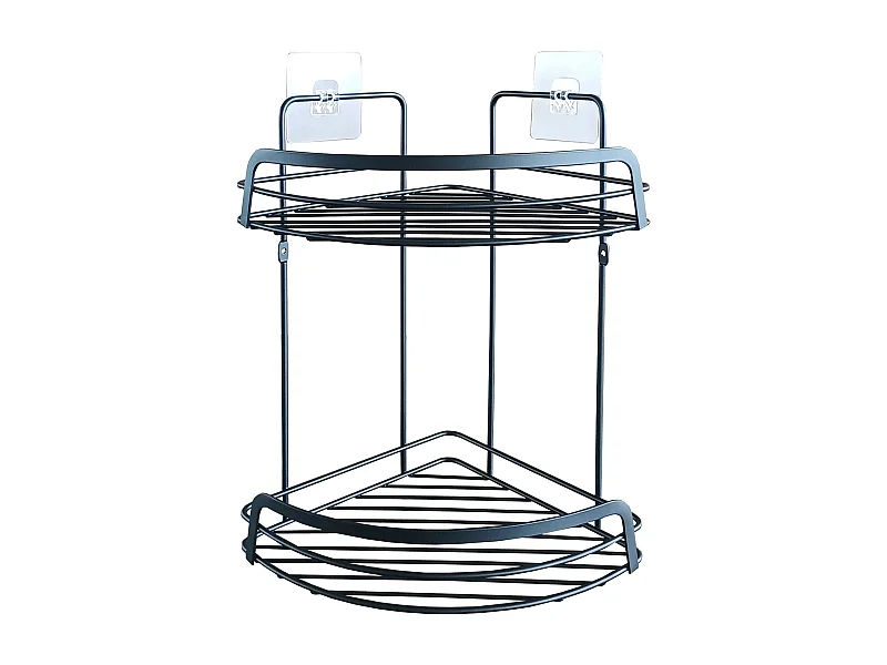 Cesto de esquina para la ducha en negro