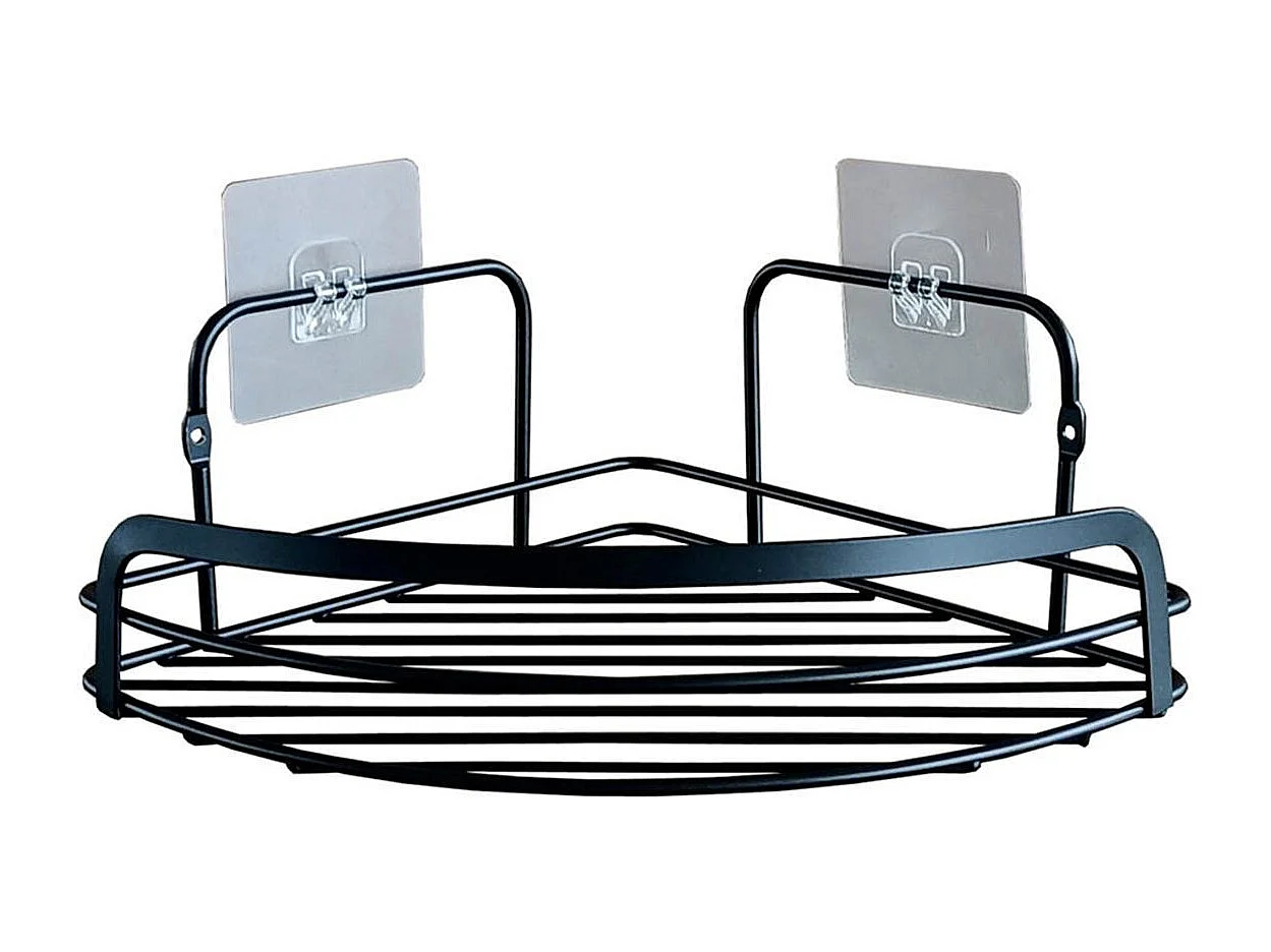 Panier de Douche Angle Adhésif "Filaire Premium" 29cm Noir