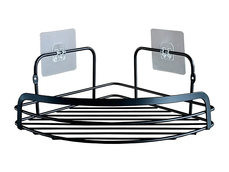 Panier de Douche Angle Adhésif "Filaire Premium" 29cm Noir