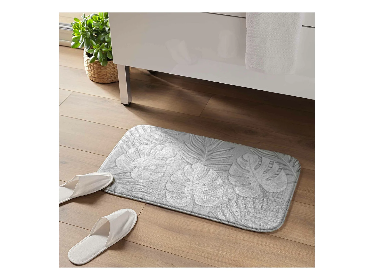 Tapete de baño impreso de hojas