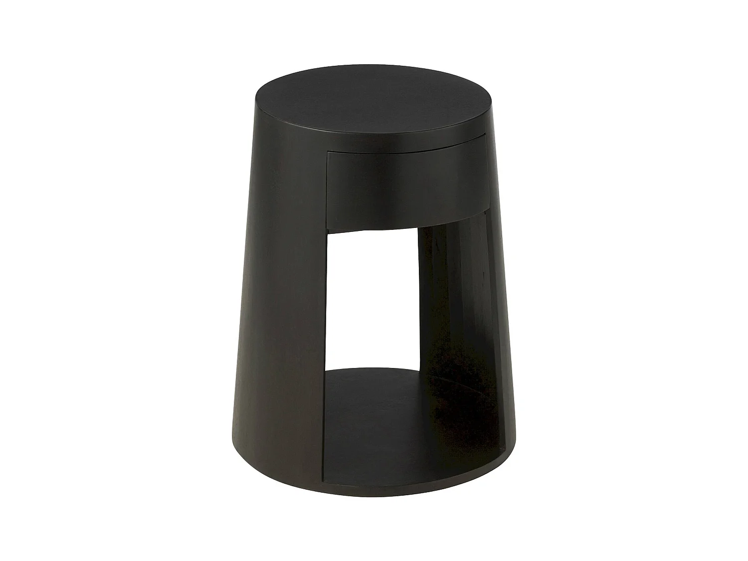 Table basse design en bois noir avec tiroir élégant