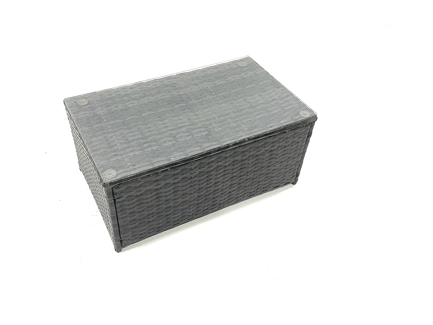 Fimous 9 Seater Rattan Lounge Corner Sofa Set Wicker PE Outdoor Garden Furniture Set with Coffee Table 2 Big Fotstools Dark Grey Mixed