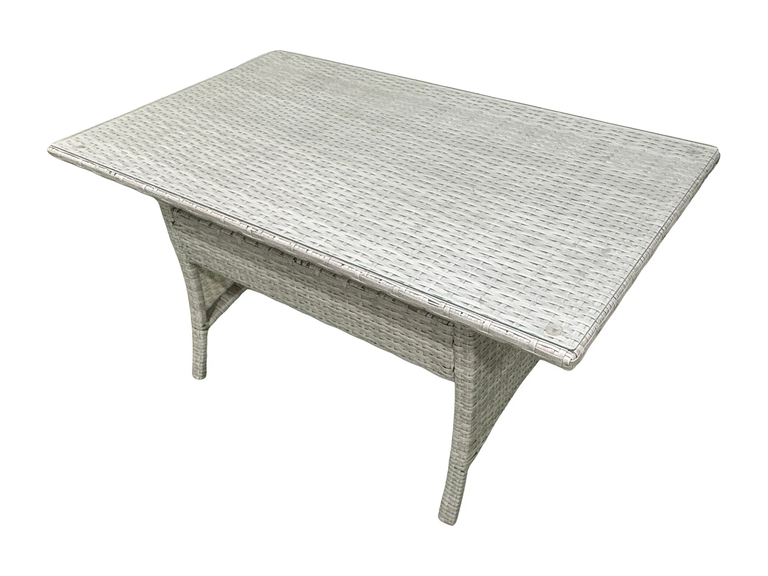Fimous Rattan Garden Furniture Set Outdoor 10 Seater Patio Dining Sets with Glass Top Dining Table 2 Side Tables Light Grey Mixed