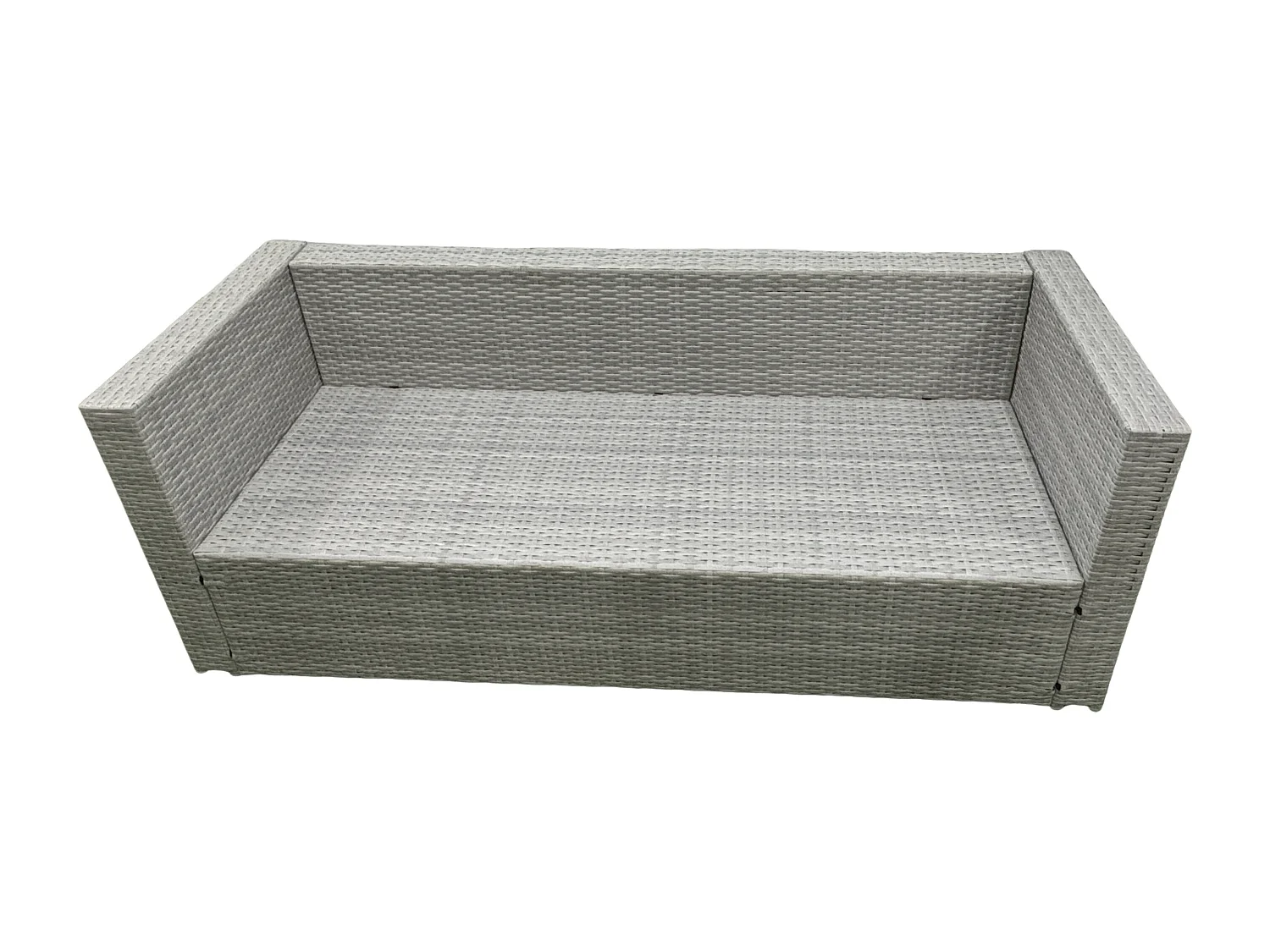 Fimous Rattan Garden Furniture Set Outdoor 10 Seater Patio Dining Sets with Glass Top Dining Table 2 Side Tables Light Grey Mixed