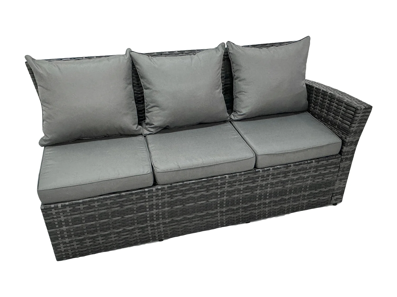 Hoher Rücken Dunkelgrau gemischt Gartengartenmöbel corner rattan sofa set Quadratischer Couchtisch Linke Option