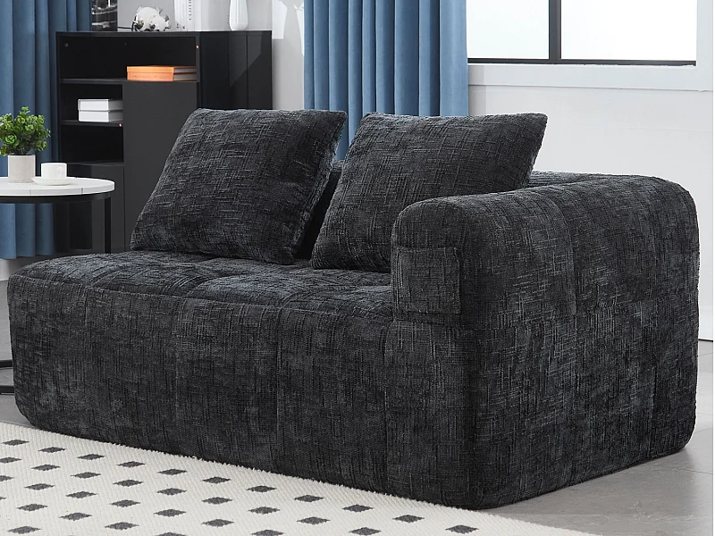 Chenille 2-zits hoekbank - hoekmodule - met opbergvak aan de zijkant - Perfect voor woonkamer en studio