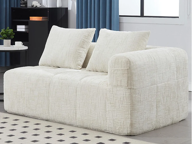 Chenille 2-zits hoekbank - hoekmodule - met opbergvak aan de zijkant - Perfect voor woonkamer en studio