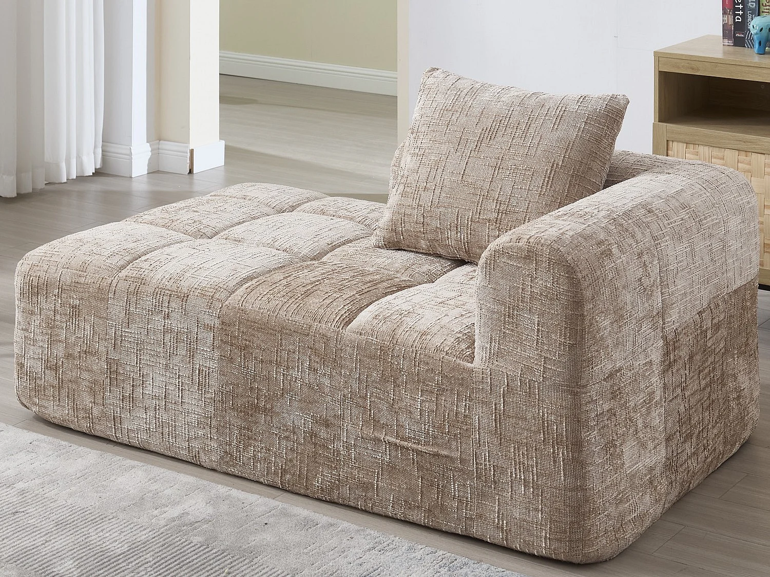 Chenille 1-zits hoekbank - hoekmodule - met opbergvak aan de zijkant - Perfect voor woonkamer en studio