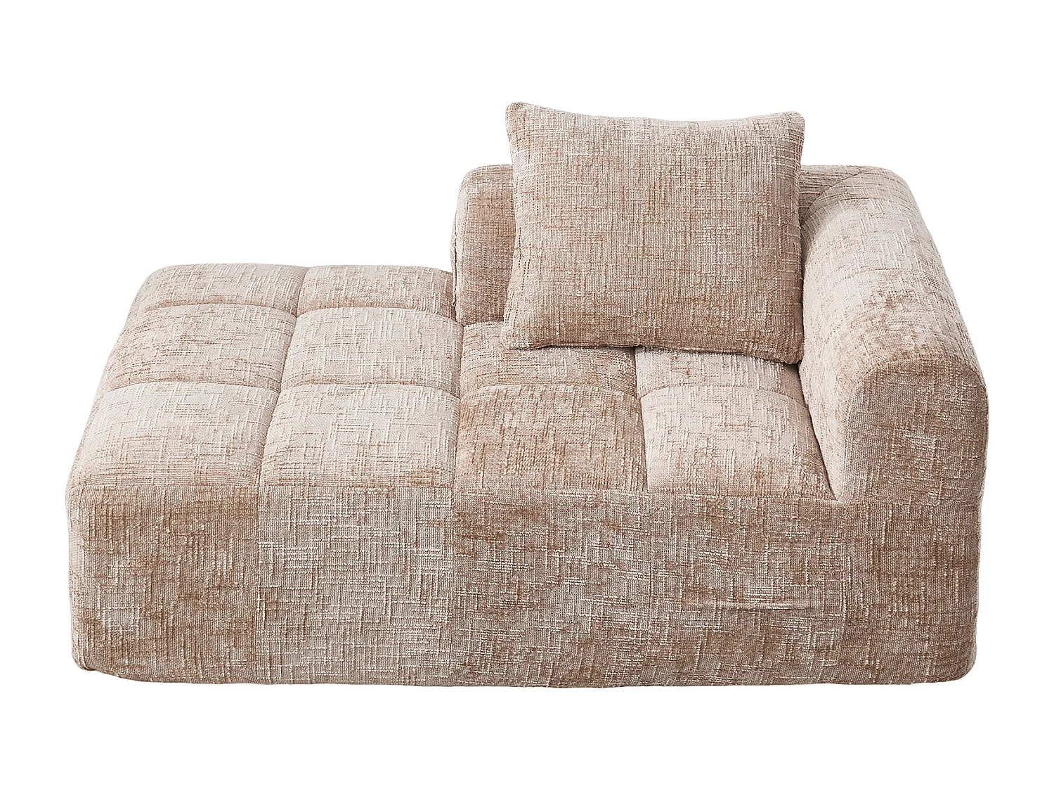 Chenille 1-zits hoekbank - hoekmodule - met opbergvak aan de zijkant - Perfect voor woonkamer en studio