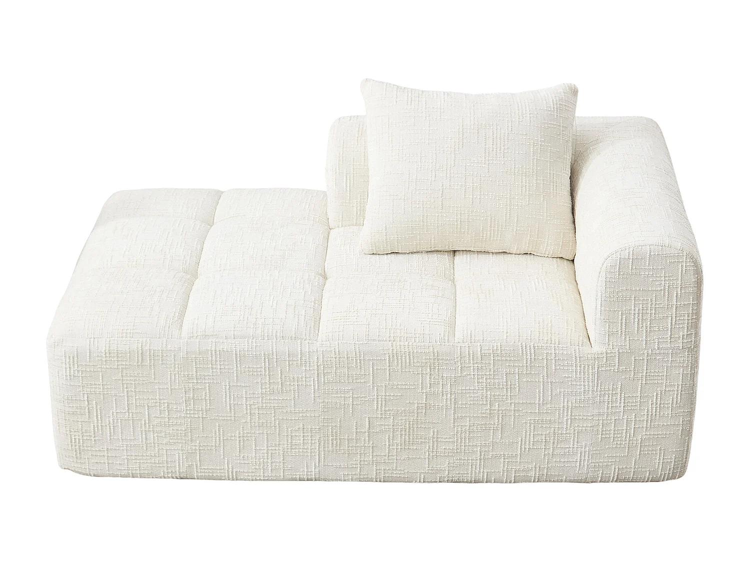 Chenille 1-zits hoekbank - hoekmodule - met opbergvak aan de zijkant - Perfect voor woonkamer en studio