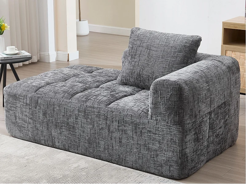 Chenille 1-zits hoekbank - hoekmodule - met opbergvak aan de zijkant - Perfect voor woonkamer en studio