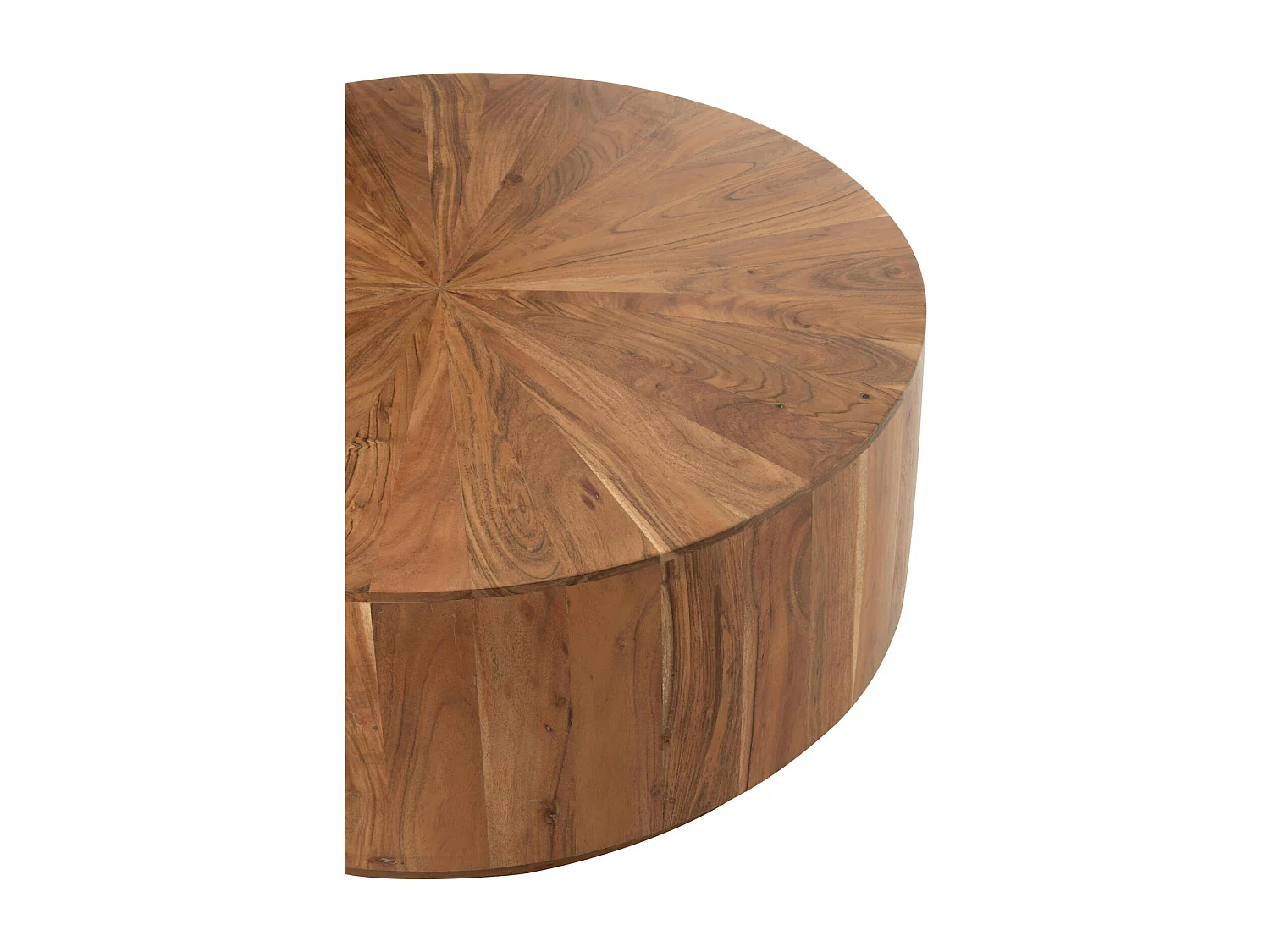 Table basse ronde en bois d'acacia naturel style contemporain