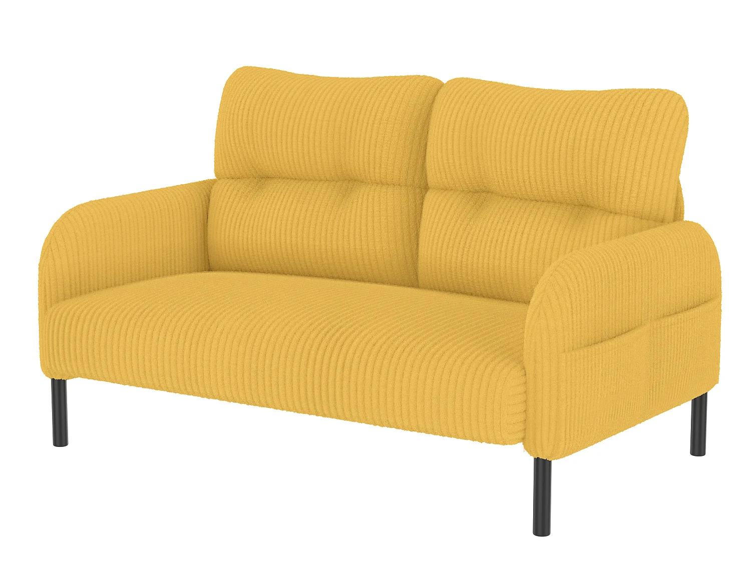 Corduroy 2-zitsbank - Modulaire bank met zijzakken - Ideaal voor kleine woonkamers, studio's of studentenkamers