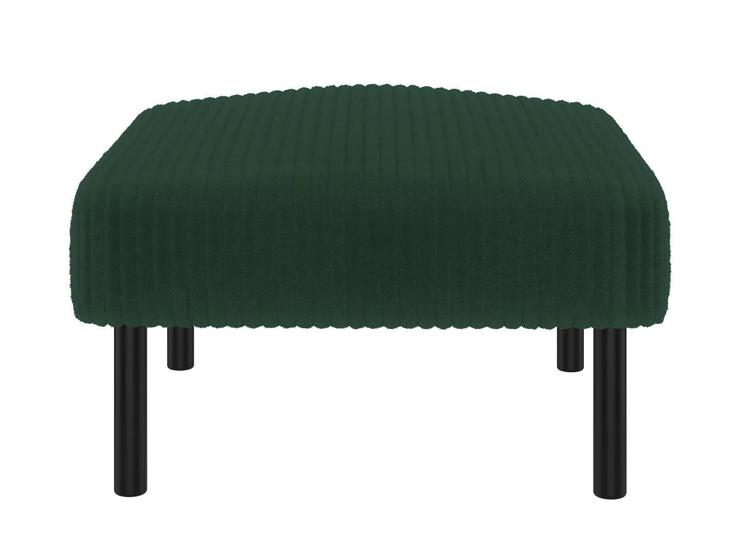 Pouf velours côtelé beige à assise haute résilience - Pouf multifonction - Idéal pour salon cosy ou chambre