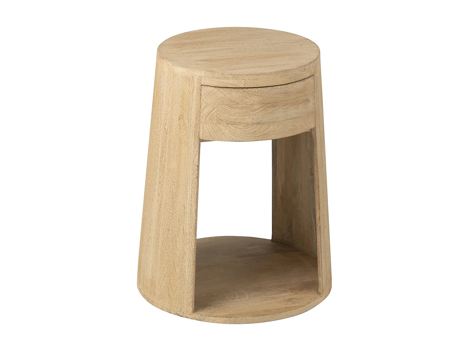 Table basse en bois naturel style contemporain avec rangement intégré