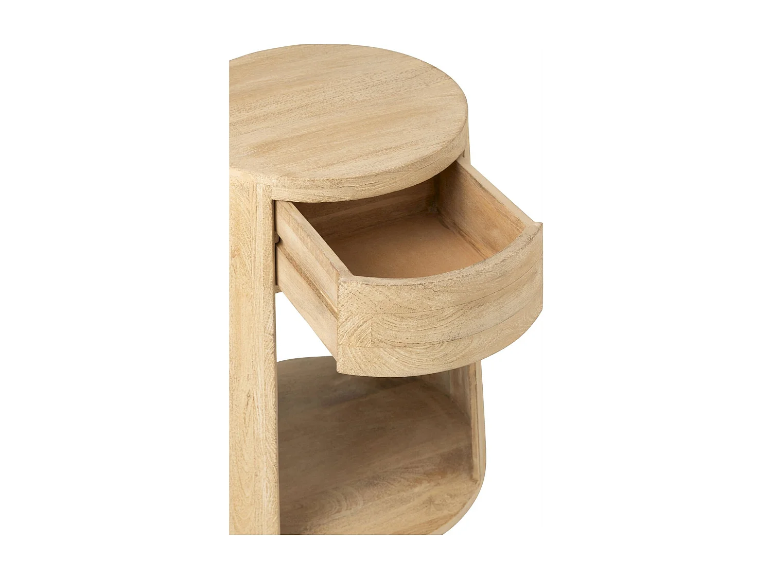 Table basse en bois naturel style contemporain avec rangement intégré