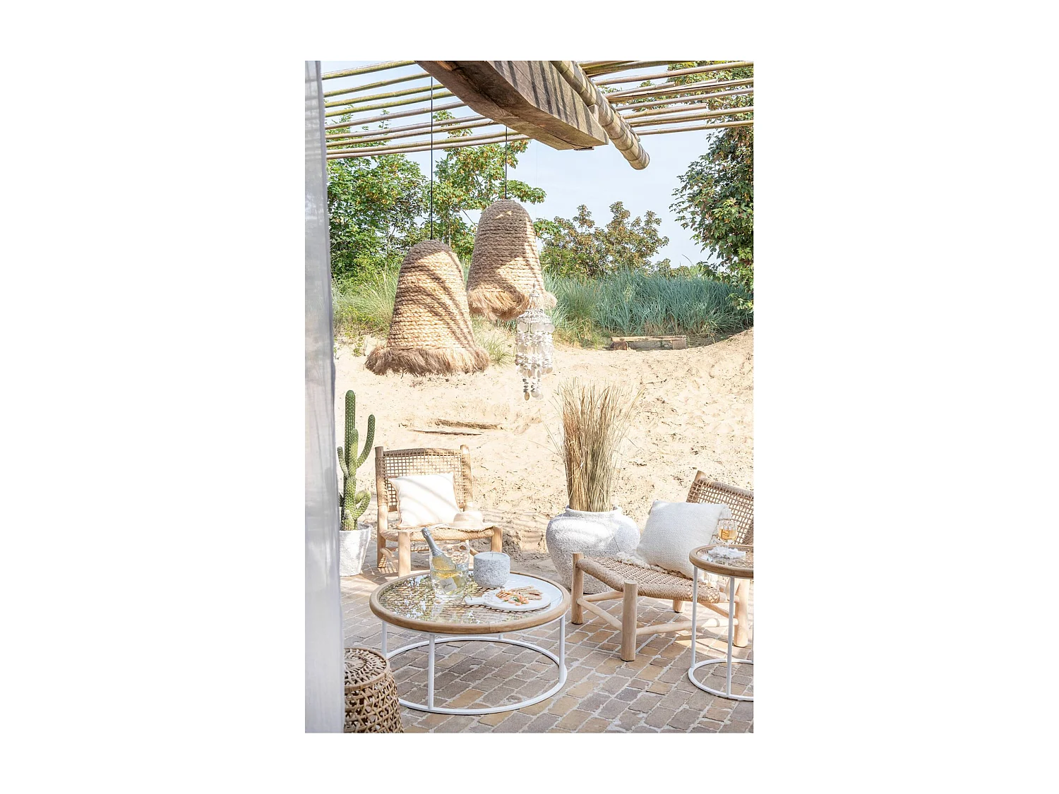 Table basse épicéa et fer blanc design naturel salon élégant