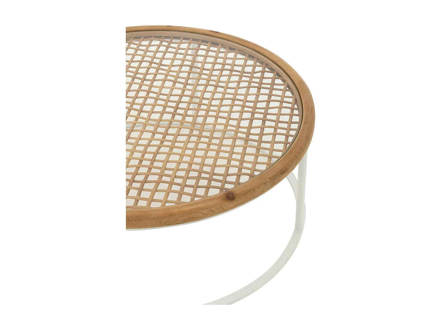 Table basse épicéa et fer blanc design naturel salon élégant